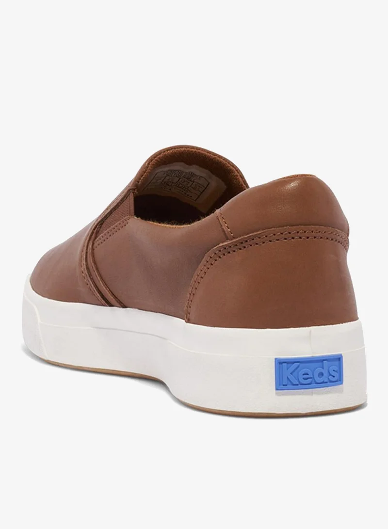 Keds Cognac Keds Women's Pursuit Slip On Leather Casual Sneaker Brown for Women | Best Price UAE